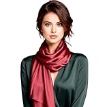 LA FERANI Damen Seidenschal 100% Seide Halstuch Seidentuch 180x90cm Uni Farbe für Anzug formelle Anlässe Stola Business Style Geschenk für Sie (Wein Rot)