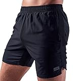 Satire Gym® - Kurze Sporthose Herren - Funktionelle Fitness Shorts für Männer – Sport Shorts als Kurze Sporthose für Herren (Schwarz, M)