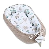 Nestchen Baby - Babynestchen Neugeborene Minky Babynest für Kinderbett Vielseitiges tragbar Nest kuschelnest zubehör für babybett warm Winter coccon Afrika Khaki