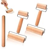3 Stück Nudelholz, Teigroller Holz Doppelkopf Teigausroller Einteiliges Hand Rolling Pin Teigrolle für Kekse Pizza Desserts Knödelhäuten