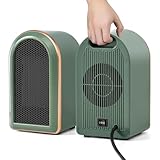 GEPROSMA Tragbare Mini Leise PTC Keramik Heizung Elektrisch, Keine Flamme, Niedrige Energie, 1200W/800W, Einstecken, Überhitzung und Kippschutz, für das Homeoffice