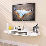 Schwebender TV-Ständer für Wohnzimmer | Wandregal mit DVD/Blu-Ray-Player Hintergrundständer | TV-Wandschränke