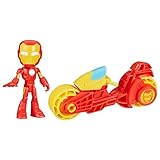 Marvel Spidey and His Amazing Friends, Iron Man Action-Figur & Spielzeug-Motorrad Spielset