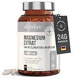 Magnesiumcitrat Kapseln 240, 1480mg Magnesium Komplex Pulver...