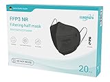 EUROPAPA® 20x FFP3 Schwarz Masken Atemschutzmaske 5-Lagen Staubschutzmasken hygienisch einzelverpackt Stelle zertifiziert EN149:2001+A1:2009 Mundschutzmaske EU2016/425