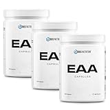 EAA Kapseln hochdosiert 3x 300 Caps mit je 1200 mg EAA (vegan) - Alle 8 Essentiellen Aminosäuren Komplex - Human Code-Profil - Ohne Zusatzstoffe - BIOS Nutrition (Made in Germany)