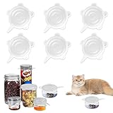 FMYODWU 6 Stück Dosendeckel Katzenfutter, Tierfutter Deckel für Dosen, Silikondeckel Dehnbar, Dosendeckel für Meisten Katzendosen