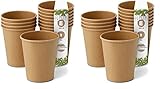 GREENBOX Kompostierbare Bio Einweg Becher I Einmalbecher Getränkebecher Wegwerfbecher Papierbecher mit PLA Beschichtung I 50 Stück Coffee to go Pappbecher braun ungebleicht 200 ml 8 oz (Packung mit 2)