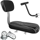 alouweekuky Fahrradsitz Kinder Hinten, Fahrradrücksitz Set, Kindersitz Fahrrad Polstersattel mit Rückenlehne, Armlehne, Fußstütze für Kleinkinder, Kinder, für Befestigung am Gepäckträger