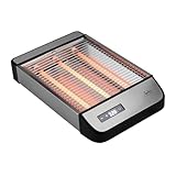 JATA JETT1590 Horizontal-Toaster, flacher Toaster, 3 Quarz-Widerstände, Touch, 1000 W, 6 Bräunungsstufen, alle Arten von Brot, Gebäck, … Edelstahl-Finish