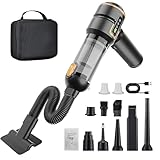 Handstaubsauger Akku Kabellos - 23000pa Auto Staubsauger Stark,Mini Staubsauger Für Auto,Pc,Haus,KüChe,Ritzen Und Ecken,Handsauger Akku Stark Saugend,Kann Als Luftpumpe u. Staubgebläse Dienen,6000mAh