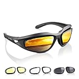 EXP VISION Polarisierte Motorradfahrbrille, Winddichte Fahrradbrille UV400 Outdoor Sports Sonnenbrille Wechselgläser für Laufen, Baseball Golf, Fahren, Angeln, Reiten, Mountainbike, Wandern