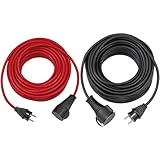 Brennenstuhl Baustellen-Verlängerungskabel (10m Kabel, für den Einsatz im Außenbereich IP44) rot & Qualitäts-Gummi-Verlängerungskabel