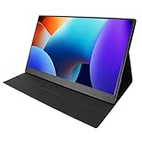 Tragbarer Bildschirm, 15,6 Zoll 1920 X 1080P Touchscreen -Laptop-Bildschirmverlängerung mit PU-Lederbezug, Tragbarer Laptop- für Geschäftliche Spiele, Videos Ansehen