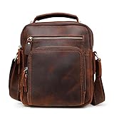 MNXKB Leder getragene Herrentasche Handtasche Retro One Shoulder Messenger Bag Casual Business Rucksack (Color : A, Size : One Size)