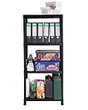 Ondis24 Regal, Lagerregal, 60 x 30 x 138 (H) cm, 12 Zoll Steckregal, Kunststoff, anthrazit, bis maximal 125 kg belastbar (1 Stück)