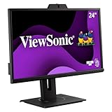 Viewsonic VG2440V 60,5 cm (24 Zoll) Büro Monitor (Full-HD, IPS-Panel, HDMI, DP, USB 3.2 Hub, Webcam mit Mikrofon, Höhenverstellbar, Lautsprecher, Eye-Care, 4 Jahre Austauschservice) Schwarz