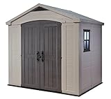 Keter Gerätehaus Factor 8x6, Beige, 8,1m³ Rauminhalt, wetterfest, wasserdicht, UV-beständig