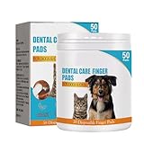 KMKANPO 50 Stück Ohrpflege Finger Pads Für Hunde,ohrenreiniger Hund,ohrreiniger für Hunde,Ohr-Fingertücher für Hunde & Katzen,Fingerpads für Ohrenpflege Hygiene bei Hund Katze