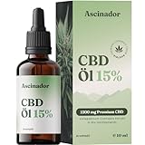 CBD Öl 15% - Für deine innere Balance - 100% natürliches CBD Öl mit 1500mg CBD Vollspektrum Goldextrakt - CBD Tropfen von der Qualitätsmarke aus Österreich, 10ml - Ascinador®