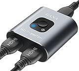 HDMI Splitter HDMI Switch, GANA 4K HDMI Splitter Bidirektionaler 2 In 1 Out oder 1 In 2 Out HDMI Verteiler Manueller HDMI Umschalter unterstützt HD 4K 3D für HD TV/Fire Stick/Xbox/PS3/PS4 (Silber)