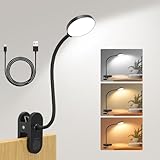 ZAPLIT 61 LED Akku Leselampe Bett –【3 Farbmodi & 10 Helligkeiten】 2000mAh Klemmlampe mit USB-C, 40cm Flexibler Schwanenhals, Buchlampe, Klemmleuchte für Schlafzimmer, Schreibtisch & Camping