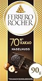 Ferrero Rocher Tafel - Feine Bitterschokolade mit Haselnuss - 70 Prozent Kakao im Schokoladenmantel - 1 x 90 g Schokoladentafel