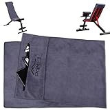 Pameil Fitness Handtuch | 120x50cm Sporthandtuch Fitnessstudio | Saugstark und Weich Gym Handtuch mit Reißverschlusstasche für Training (Dunkelgrau)