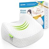 AUVON Kniekissen für Seitenschläfer, Ergonomisches BeinKissen mit Kühlender Eisseidenstoff für schmerzfreien Schlaf, Memory Foam Kissen für Seitenschläfer stützt Beine, Knie und Rücken 31×27×7 cm