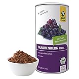 Raab Vitalfood Bio Traubenkernmehl 300 g, OPC, reich an Ballaststoffen, vegan, glutenfrei, laborgeprüft in Deutschland, Traubenmehl, 300 g Dose