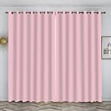 loyaltyer Vorhang Blickdicht Rosa Akustikvorhang Vorhang Verdunkelung mit Ösenvorhang für Wohnzimmer Kinderzimmer Schlafzimmer Thermo Schallschutzvorhang, 2er Set 160x140 cm(HxB) für Mädchen5y26