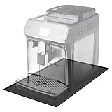 Heveer Kaffeemaschine Matte Unterlage für Kaffeemaschine 48 * 30cm Auslaufsichere Matte für Esszimmer Küche Kaffeevollautomat Schwarz