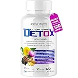 J.Armor Detox 120 Kapseln für Leber & Darm, Niere & Dickdarm | Entschlackend & Leber Entgiftend Ausleitend | 11 Zutaten Mariendistel Dandelion | Nahrungsergänzung