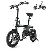 Finbike Elektrofahrräder Klappbar,14 Zoll Elektrofahrrad 7.8Ah Akku,250W Kompakt E-Bike mit 3H Schnellladung,3 Fahrmodi,3 Geschwindigkeitsmodi,Reichweite MAX 45km,Falt-Pedelec für Erwachsene/Teens