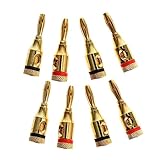 Lurrose 8 Stück Teiliges Gold Plated Lautsprecherkabel mit Banana Kompatibel mit Lautsprecherkabeln für Bi Wiring Mehrfachanschlüsse Langlebig Stapelbar