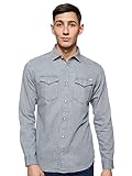 JACK & JONES Herren JJESHERIDAN Shirt L/S NOOS 12138115, Light Grey Denim/Slim, XL