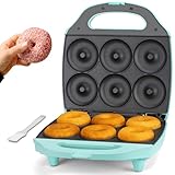 Baker’s Friend Mini Donut Maker Maschine für zu Hause, 6 x 7.5 cm Mini Donuts Maker Maschine für Familiengeschenke & Ideen für Einzugsgeschenke, Donut-Maschine, Mini Donuts Backform, Donut-Party, Aqua