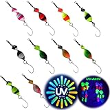 Njord Kalastus Messeneuheit 2024 Spoons Forelle Mega Twist 10 Stück in Spoonbox | Forellen Angeln Spoon Set Forellenköder | Forellen Blinker Angeln Forelle | Forellen Spinner Set Trout Spoon (4g)