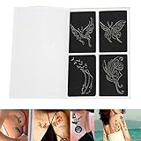 Salmue Tattoo Schablonen Kit, Semi-Permanent Kleine Tattoo Schablone 118 Muster Airbrush Temporäre Tattoos Vorlage Glitzer Tattoo Kit