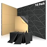 Topnaca 18 Stück Akustikplatten Selbstklebend, Schallabsorber, Schalldämmung Wand tür Decken und Akustikpaneele, 30x30x0.9cm Schallschutzplatten für Studio, Home, Büro die Wand Decke