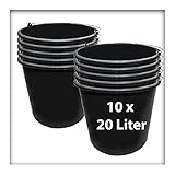 10 STK. 20 l Baueimer Zementeimer Mörteleimer Eimer mit Henkel Ernteeimer Putzeimer Wassereimer