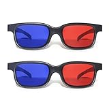 DAZZLUXE 2 Stück Rote Und Blaue 3D-Brille, Rote Und Blaue Brille, 3D-Brille, 3D-Sonnenbrille, Antibeschlag- Und Anti-Kratz-Gläser, Geeignet Für Lichtshows, Urlaubspartys, Heimkinos, Kinos