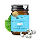 Natch Zahnpasta Tabletten 85 Tabs, Zahnputztabletten arktische Atem-Frische, Screaming Polar Bear mit Bio Pfefferminze, natürliches Schäumen, vegan & plastikfreie Zahnpasta ohne Fluorid