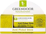 GREENDOOR Anti Pickel Stick 10g, schnelle Akut Hilfe bei Pickeln, Hautrötungen, unreiner Haut / natürliche Formel mit Bio Neemöl, auch für unterwegs, Natur pur