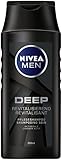 Nivea Men Deep Pflegeshampoo im 6er Pack (6 x 250 ml), revitalisierendes Haarshampoo mit Aktivkohle für den täglichen Gebrauch, Haarpflege entfernt Fette und Styling-Rückstände