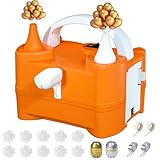 Ballonpumpe Elektrisch, Portable Luftballonpumpe Kit, 400W, 2 Modus Doppeldüse Ballonpumpe, Elektrische Luftballonpumpe für Partydekoration, Hochzeiten und Festivals