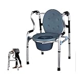 Toilettenstuhl, Nachtkommode, höhenverstellbar, Gehgestell, faltbar, leicht, Aluminium, Gehhilfe für ältere Menschen, Mobile Toilette, Toilettenstuhlsitz, tragbare Toilet