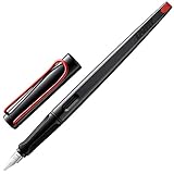 Lamy joy black Schönschreibfüller – Füllhalter mit ergonomischem Griff & polierter Stahlfeder in Strichbreite 1,9 mm – Kalligraphie Füller mit Bandzugfeder – inkl. Tintenpatrone T 10 blau