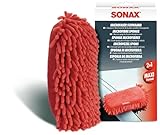 SONAX Microfaser Schwamm (1 Stück) für die besonders gründliche Autowäsche mit zwei unterschiedlichen Microfaser-Seiten, Art-Nr. 04281000, Rot