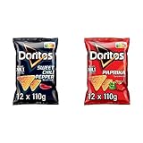 Doritos Sweet Chili Pepper - Tortilla Nachos mit süßem Chili-Geschmack & Paprika -Tortilla Nachos mit Paprika Geschmack - Herzhafter Snack zum Knabbern aus Mais (12 x 110g)